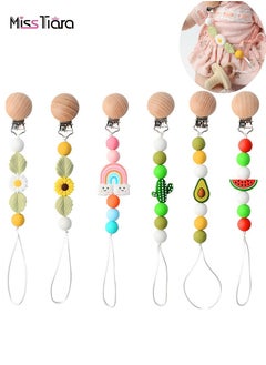 Buy 6 Pcs Baby Pacifier Clip Pacifier Holder Clip for Baby Boy and Girl Dummy Binky Teething Toy Strap Holder Shower Newborn Gift in UAE