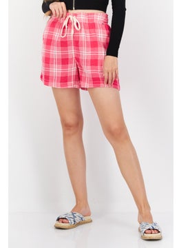 اشتري Women Plaid Basic Shorts, Pink Combo في الامارات