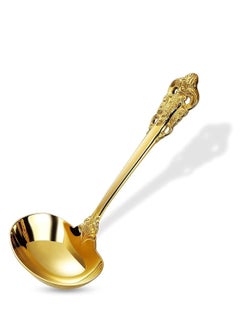 Buy Gold Soup Spoons Small Gravy Ladle Elegance Ladle High Grade Stainless Steel Small Gravy Sauce Ladle for Kitchen or Restaurant Cooking Stirring Super Shiny and Dishwasher Safe in UAE
