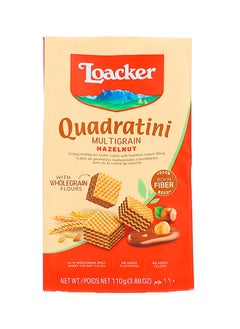 Buy Quadratini Crispy Multigrain Wafers With Hazelnut Cream Filling Chocolate 110grams  Single in UAE