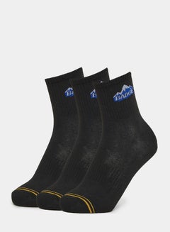 Buy Pack of 3 - Printed Detail Crew Socks in Saudi Arabia