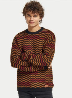 Buy Striped Crew Neck Sweatshirt in Saudi Arabia