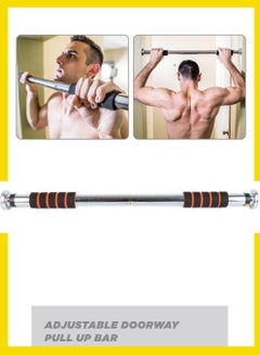 Buy Horizontal Extendable Adjustable Doorway Chin Up Bar on the Door Indoor Fitness Equipment Home Pull up Arm Strength For Perfect Exercise Training Fitness Gym Workout Rod in UAE