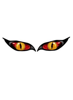 اشتري 2PCS Car Decal For Rearview Mirror Evil Eye Zombie Style Sunproof Waterproof Decal 3D Simulation Cat Eye Reflective Sticker To Cover Scratches Car Sticker For Rearview Mirror Motorcycles and Electric في السعودية