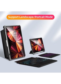 Buy Detachable Tablet BT Keyboard Case with Touchpad Pen Slot Compatible with iPad Pro 12.9'' 2018/2020/2021 in Saudi Arabia