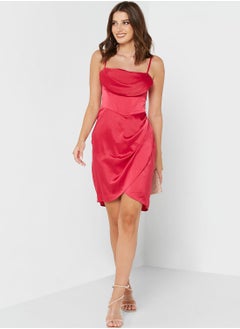 Buy Asymmetrical Hem Wrap Dress in Saudi Arabia