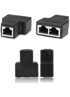 Buy RJ45 Splitter Connector Adapter, 1PC USB to RJ45 Port 1 to 2 Female Ports for CAT 5/ CAT 6/ CAT 7 LAN Ethernet Cables Socket Splitter Hub PC Laptop Router Contact Modular Plug (Black) in Saudi Arabia