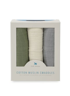 اشتري Cotton Muslin Swaddle 3 Pack Set Fern 2 Set في الامارات