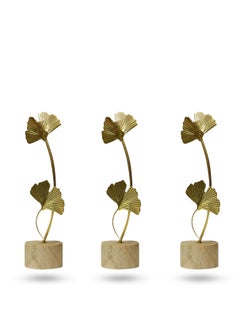 اشتري 3 pcs artificial golden flower Home decor Table Office في الامارات