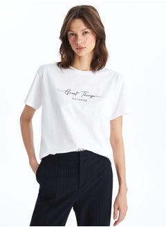 اشتري Crew Neck Printed Short Sleeve Women's T-shirt في مصر