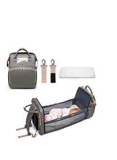 اشتري Baby Changing Bag Backpack Waterproof Multi-Function Diaper Bag with Changing Mat & Stroller Straps Large Capacity Back Pack Nappy Bag Changing Backpack في الامارات