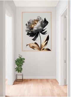 Buy Canvas Wall Art Stretched Over Wooden Frame with Gold Floating Frame, Luxury Flower Pattern Painting, For Home, Living Room, Office Decor in Saudi Arabia