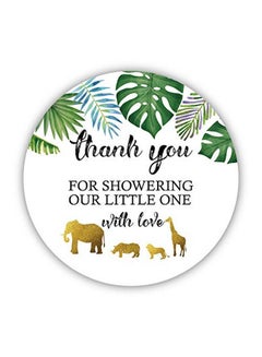 Buy 50 Jungle Gold Baby Shower Stickers Thank You For Showering Our Baby With Love Stickers Baby Shower Favors For Boy Or Girl Baby Shower Favor Labels For Birthday Party 2 Inches in UAE
