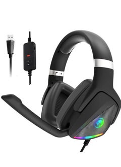 اشتري HG9068 Gaming Headset RGB USB – 7.1 Virtual Surround Sound – Rotatable Earcup  –- Noise Cancelation Microphone - 50MM Drivers - ( Software ) في مصر