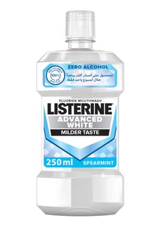 Buy Listerine, Advanced White Mouthwash, Removes Tough Stains, Milder Taste, Spearmint Flavour, 250ml in Saudi Arabia