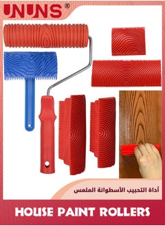 Buy Wood Grain Paint Tool,6PCS Soft Rubber Wood Grain Painting Tool,Textured Pattern Roller With Handle For Wall Floor Furniture DIY Room Decoration in UAE