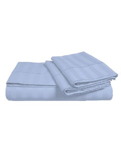 اشتري Cotton Single Striped Fitted Elastic Pack of 2 Bedsheet 90x190+15cm في الامارات