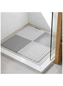 Buy 4 Pcs Bath Mat Non Slip Shower Mat Bathroom Mats Bathroom Rugs Interlocking Soft Floor Mats PVC Floor Mat with Drain Holes for Home Kitchen Bathroom Shower Pool Balcony (2 Gray+2 White) in UAE