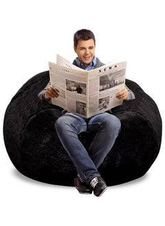 اشتري Comfy Black Velvet Adult Size Classic Plush Bean Bag في الامارات