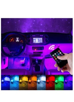 Buy 4 LED Interior Car Lighting Strip With IR Remote Controller Multicolour Car LED Strip Light Changes With Music in Saudi Arabia