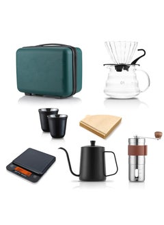 Buy Hand Brewed Coffee Set, Portable Multifunctional Coffee Grinding Hand Brewing Tool Set with Filter Papers (Suitcase 8pcs) in Saudi Arabia