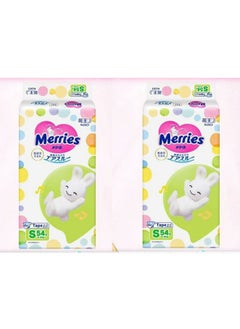 Buy Merries Diapers  Baby Diapers S 54 pcs 4-8 KG,Pack of 2 in UAE