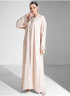 Buy Embellished Button Detail Abaya in Saudi Arabia