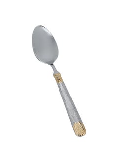 Buy A set of silver and gold embossed dinner spoons, 6 pieces in Saudi Arabia