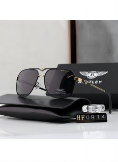 Buy Fashion sunglasses, stylish taste and comfort combined! This high-quality UV400 sunglasses adopts metal and PC frame, providing you with a perfect wearing experience (black frame with gold rim) in Saudi Arabia