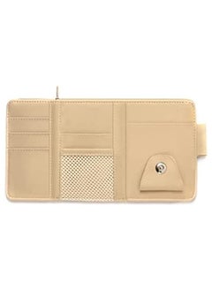 Buy Multi-function Car Sun Visor Space Organizer Storage & Holder of Card,Phone, Bag, Document,Pen (Beige) in UAE