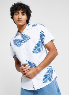 Buy Men Premium Slim Fit Tropical Printed Casual Pure Cotton Shirt in Saudi Arabia