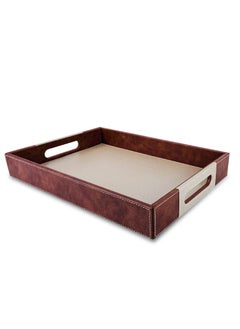 اشتري Leather Serving Tray with Handles (Hazelnut) في الامارات