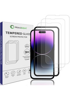 Buy PRIMEEIGHT iPhone 14 Pro Screen Protector 6.1 Inch Display - Ultra Thin 9H Hardness Tempered Glass iPhone 14 Pro Pack of 3 - Easy to Install HD Clear Screen Protector in Saudi Arabia