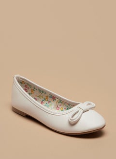 Buy Solid Slip On Ballerina Shoes with Bow Accent in Saudi Arabia
