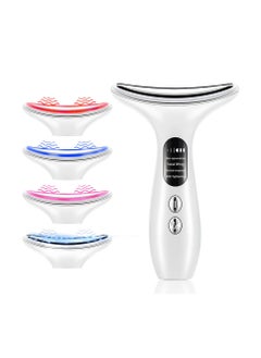 Buy Neck Face Massager, Electric Face and Neck Lifting Face Contouring Tool with 3 Colors of LED, Heating and Vibrating Skin Rejuvenating Beauty Device to Lift and Tighten Sagging Skin in UAE