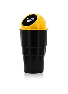 Buy Plastic Trash Basket For Car with Swivel Lid Bin - Black Yellow in Egypt