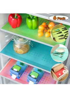 اشتري 6 Pieces Refrigerator Liners for Shelves, Washable Refrigerator Mats, Kitchen Cover Pads for Shelves, Cupboard, Freezer, Table Mat And Cabinet في الامارات