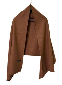 Buy Solid Wool Winter Scarf/Shawl/Wrap/Keffiyeh/Headscarf/Blanket For Men & Women - XLarge Size 75x200cm - Light Brown in Egypt