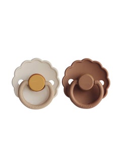Buy Pack Of 2 Daisy Latex Baby Pacifier 6-18M, Chamomile/Peach Bronze - Size 2 in Saudi Arabia