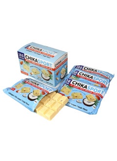 Buy ChikaSport Protein Chocolate - White Chocolate with almonds and coconut chips -(4 pieces) in Saudi Arabia