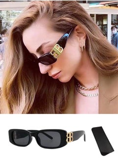 Buy Classic Square Polarized Sunglasses for Women Men Retro Trendy UV400 Sunnies in UAE