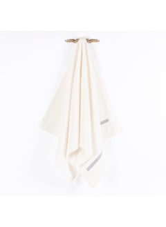 Buy Softa Bath Towel, Ivory & Silver - 480 Gsm, 140X70 Cm in UAE