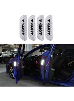 Buy 4 Pieces Car Door Open Reflective Warning Stickers in UAE