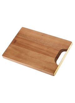 Buy Acacia Wood Rectangular Cutting Board with Golden Handle in UAE