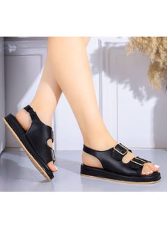 Buy Flat Sandel Leather-Black CF-13 in Egypt