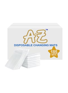 اشتري A to Z - Disposable Changing Mat size (45cm x 60cm) Large- Premium Quality for Baby Soft Ultra Absorbent Waterproof - Pack of 185 - White في الامارات