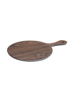 Buy Elegant and Durable Bamboo Fibre Round Serving Plate with Handle Brown 8.6 x 48 x 27.6 cm BB22296BF in Saudi Arabia