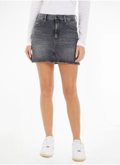 Buy High Waist Denim Mini Skirt in UAE