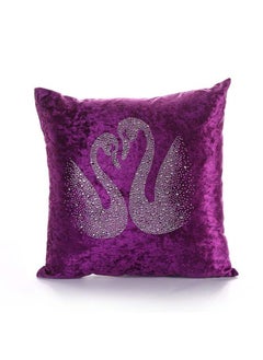 Buy European Lavish Pure Fashion Velvet Pillow Case Acrylic Purple 30x50centimeter in UAE