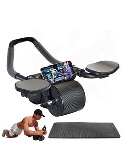 اشتري Automatic Rebound Abdominal Wheel with Elbow Support,Ab Roller Workout Equipment for Men Women Ab Roller Wheel and Knee Pad في السعودية